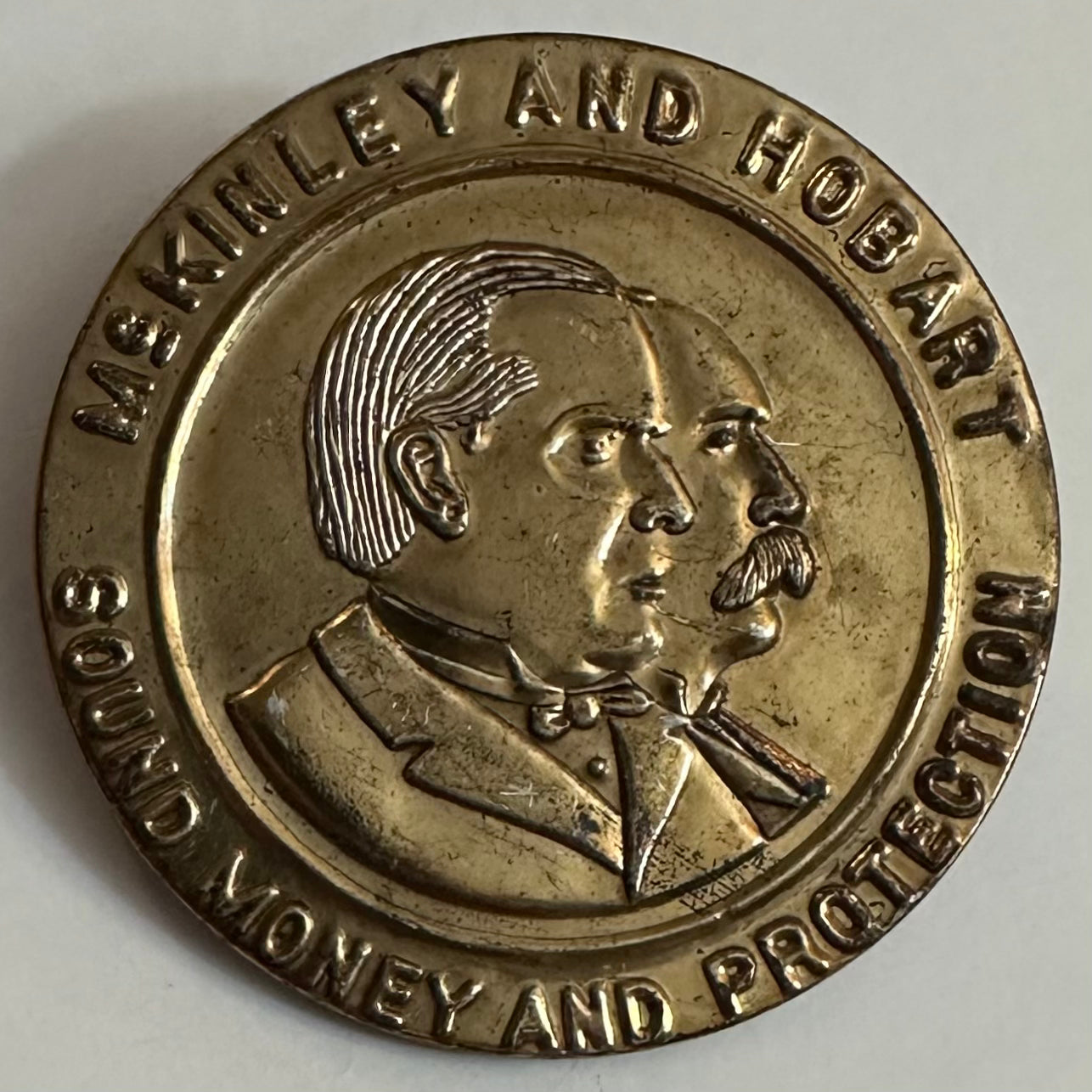 McKinley Hobart Sound Money and Protection Gold Metal juagte