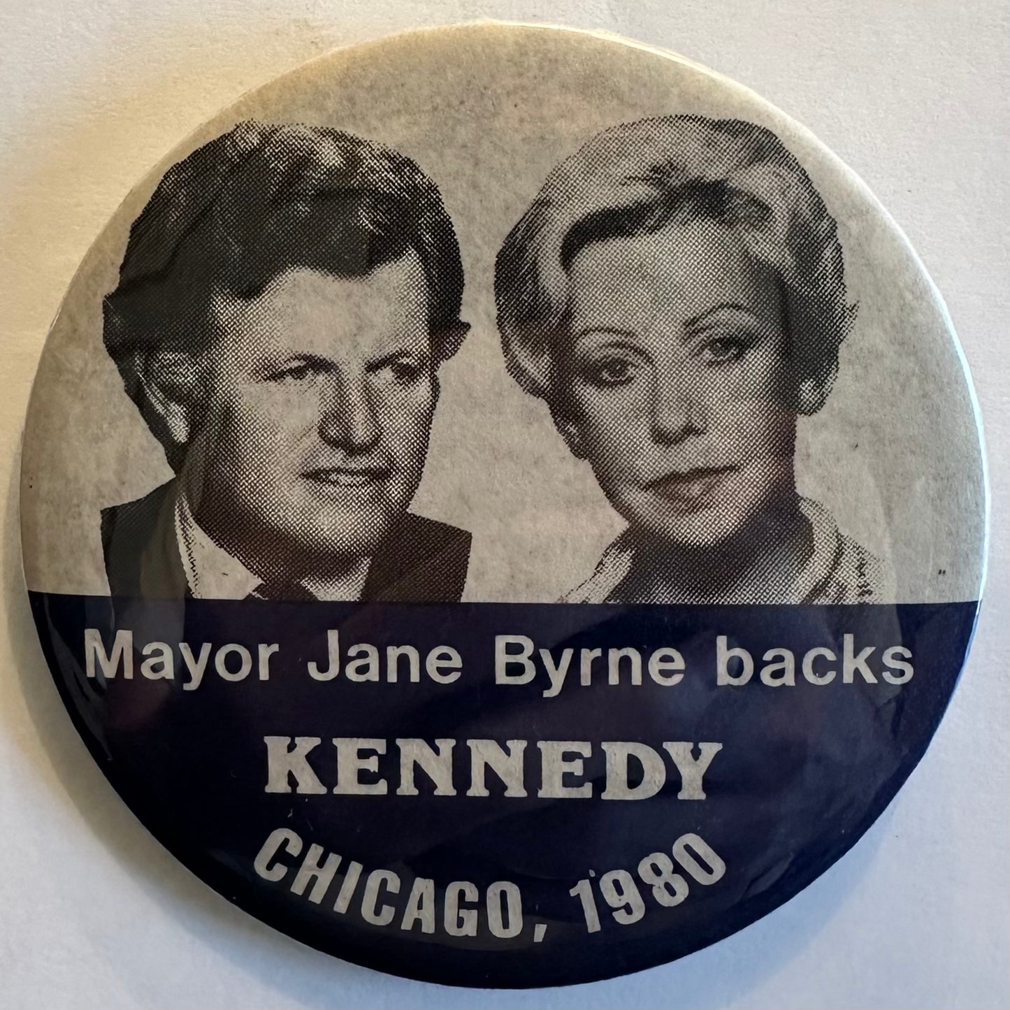 Mayor Jane Byrne backs Ted Kennedy