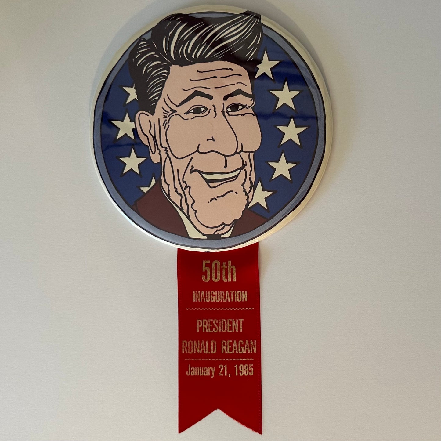 6" Reagan Inaugural Button and Ribbon