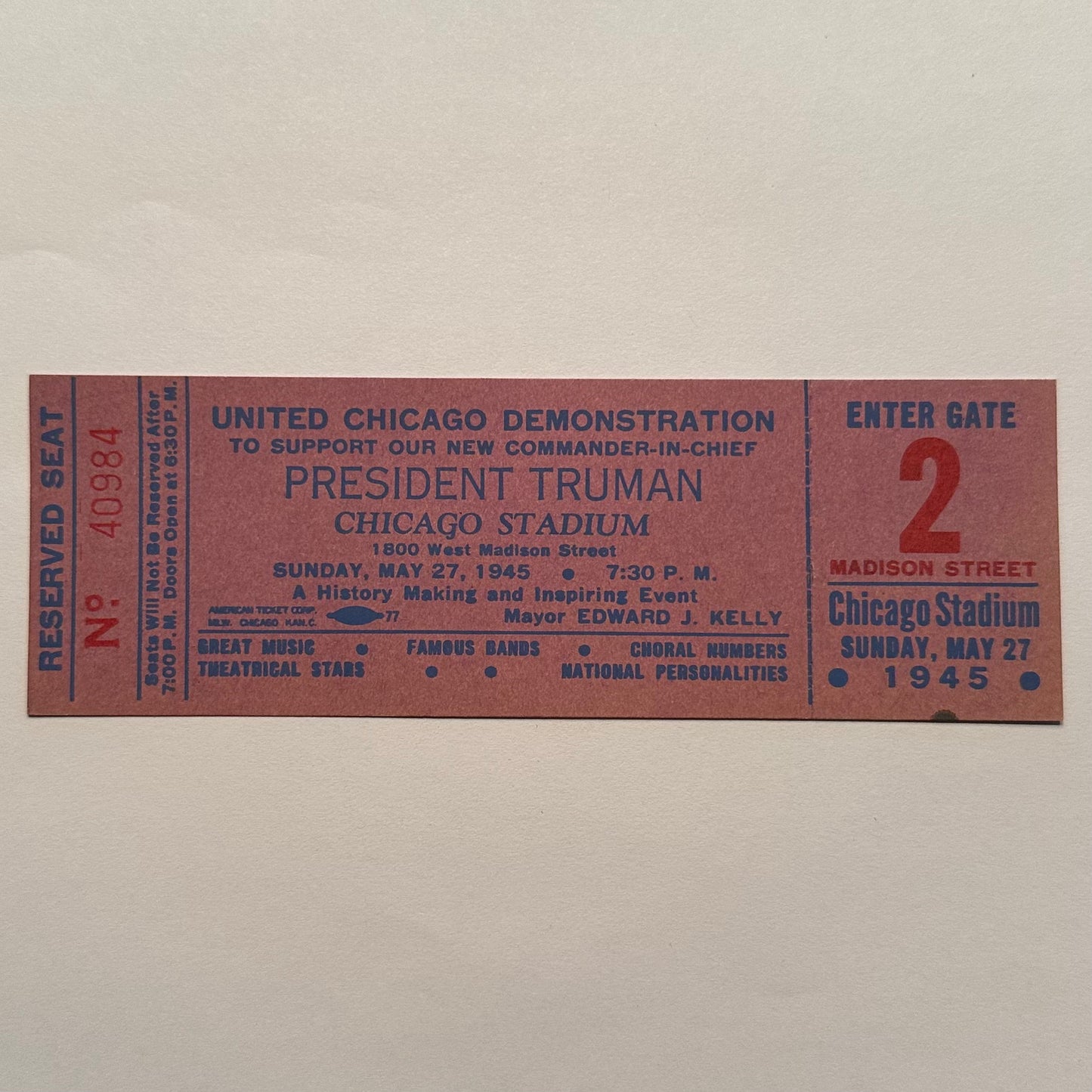 Support Our New Commander in Chief-- Harry Truman, Chicago May 1945