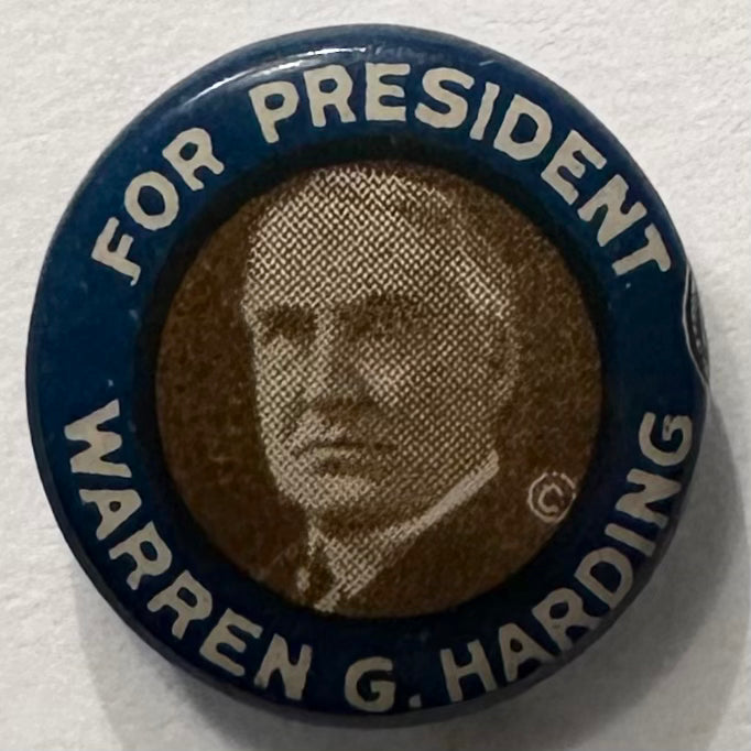 3/4" Warren G. Harding for President