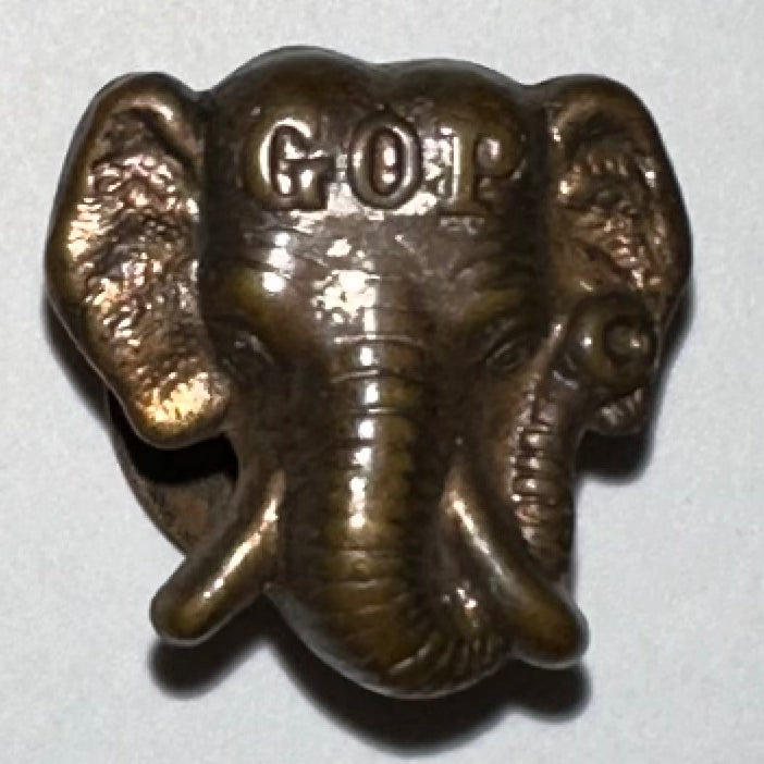 Gold GOP Elephant, McKinley Era stud