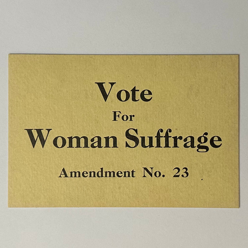 Women's Suffrage Ohio Palmcard 1912