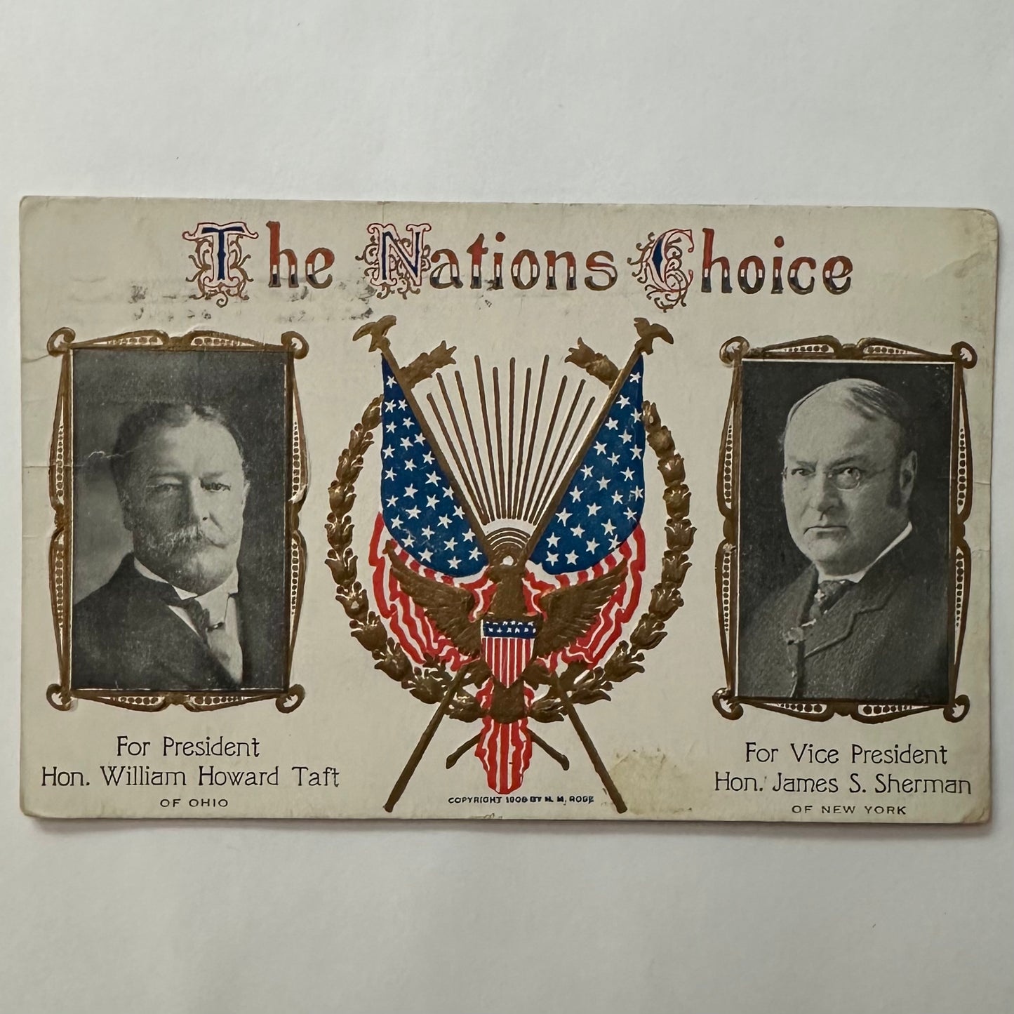 Taft Sherman jugate Postcard
