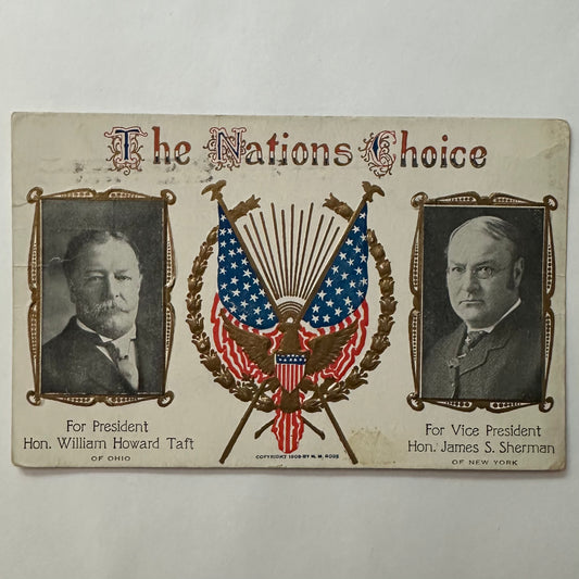 Taft Sherman jugate Postcard