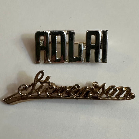 Pair of Adlai Stevenson jewelry pins