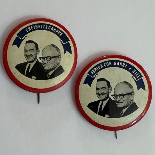 Pair of Goldwater Language buttons -- German & Spanish