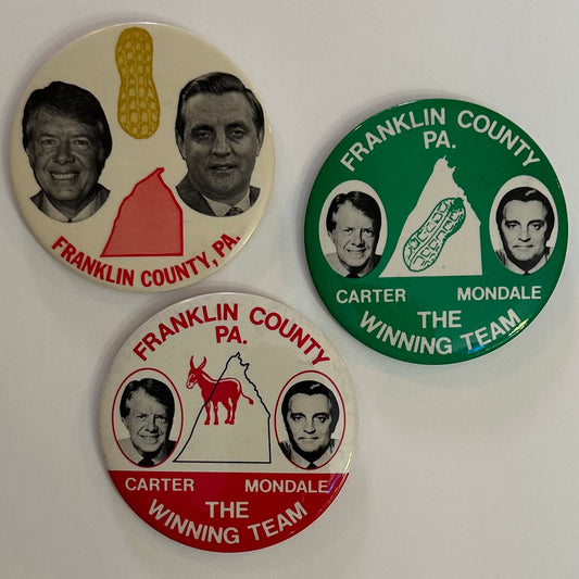 Set of 3 Franklin County, PA Carter Mondale Jugates