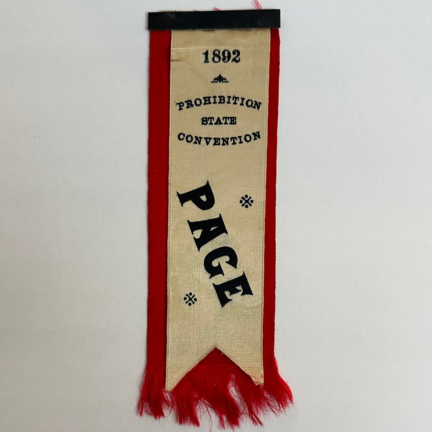 1892 Prohibition State Convention Ribbon