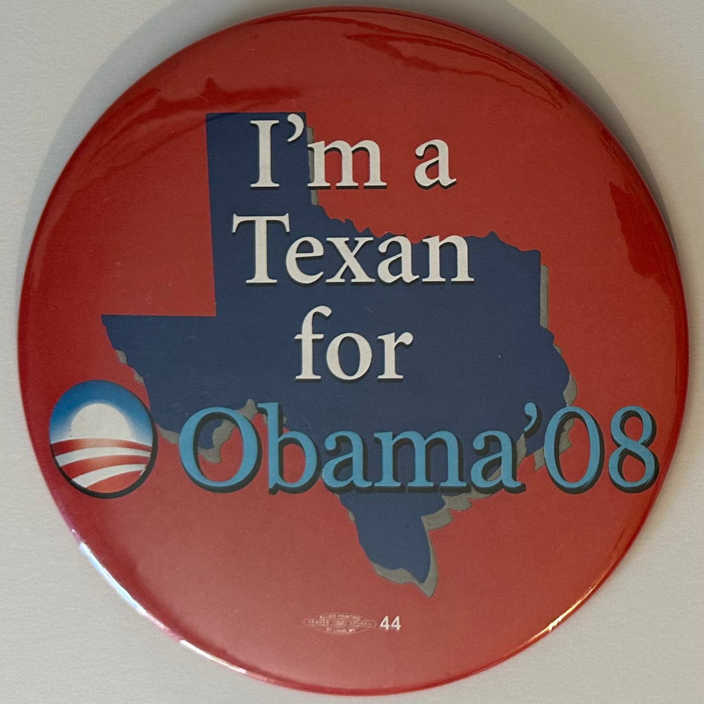 I'm a Texan for Obama '08 (Large 6")
