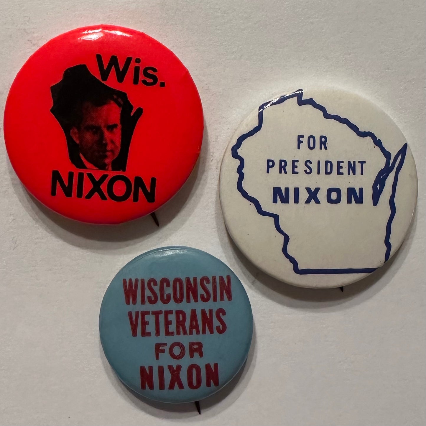 Trio of Wisconsin for Nixon Buttons