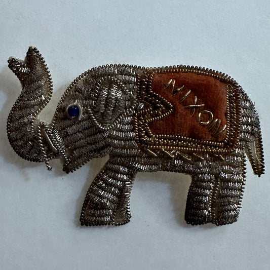 Nixon beaded elephant pinback