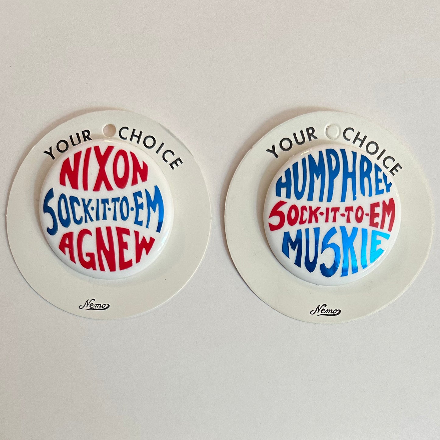 Pair of Nixon & Humphrey Sock-It-To-Em